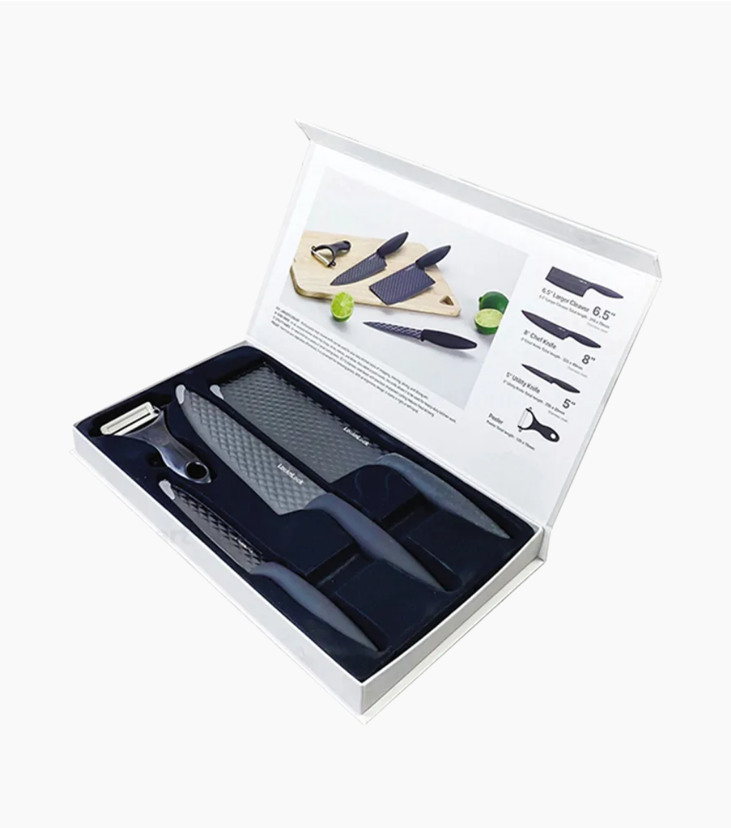 CKK104S4 Bộ Dao Locknlock 4 Món Đen - Ảnh 1