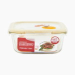 Hộp Thủy Tinh Vuông Euro Locknlock Vàng 750ml 155x155x69mm