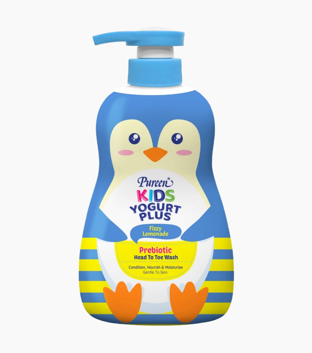 PR27092 Tắm Gội Toàn Thân Pureen Kids Prebiotic Sữa Chua Hương Chanh 400ml - Ảnh 1